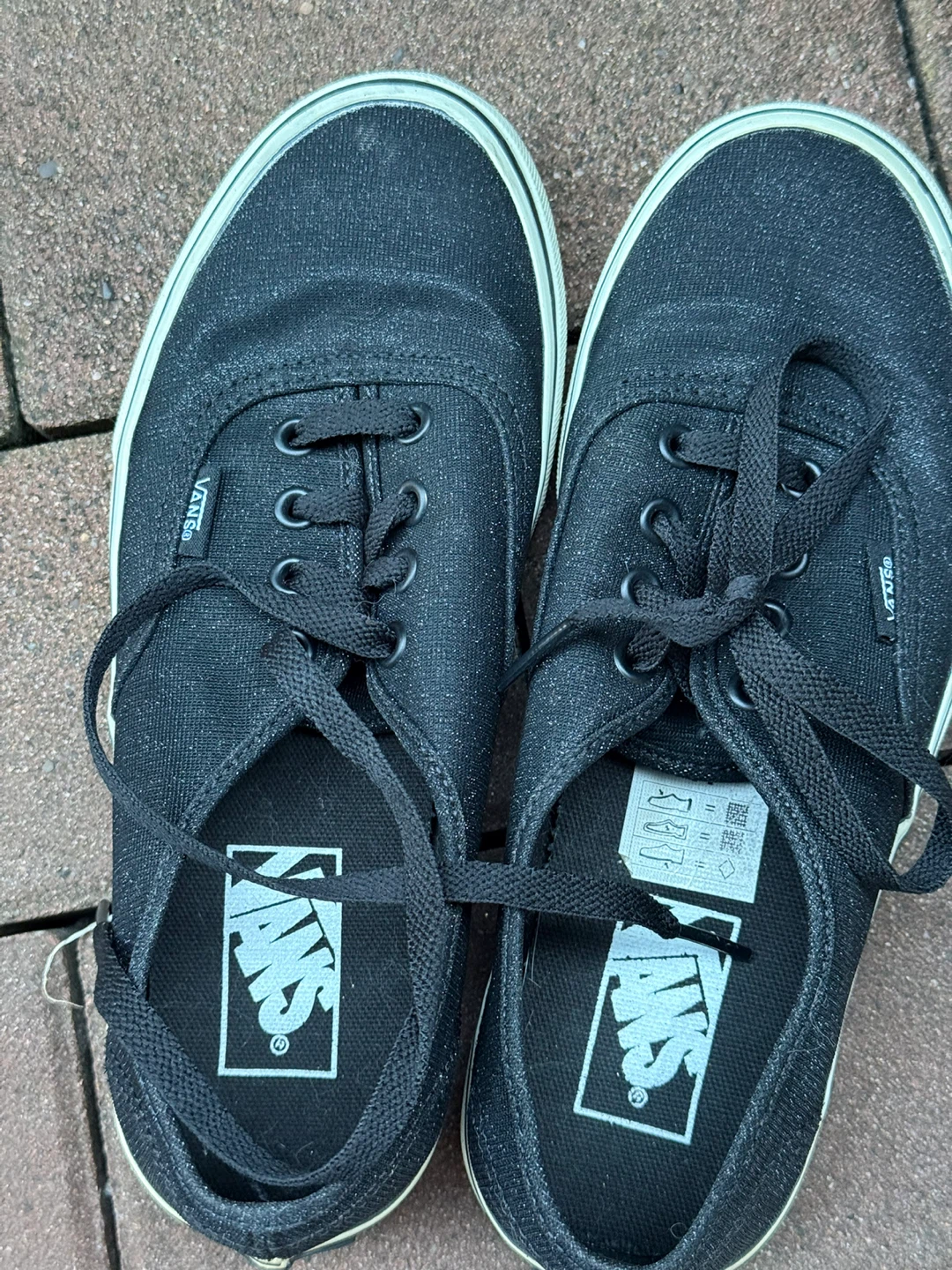 New! Vans "Off The Wall" Black Canvas Sneakers - photo 2