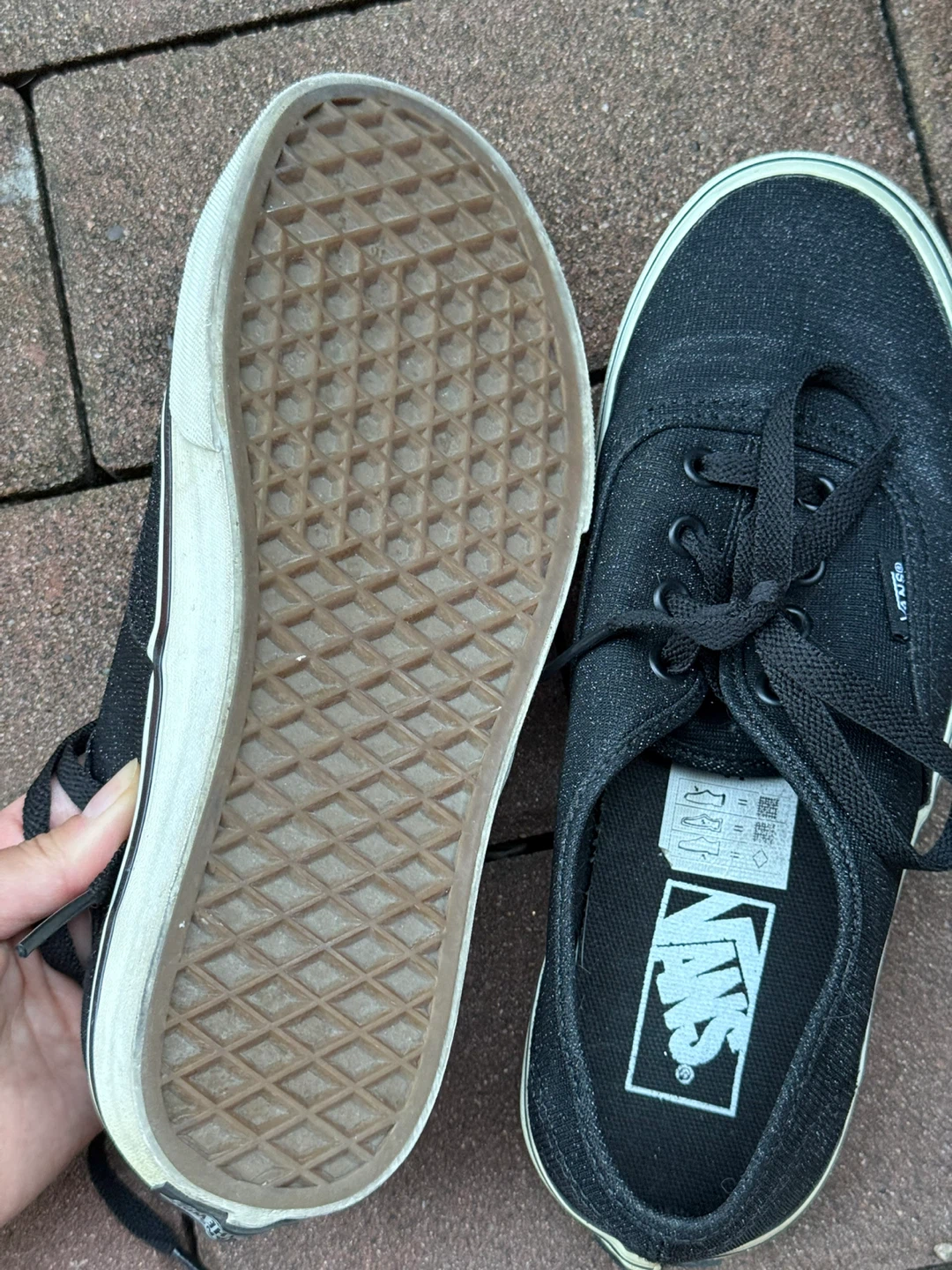 New! Vans "Off The Wall" Black Canvas Sneakers