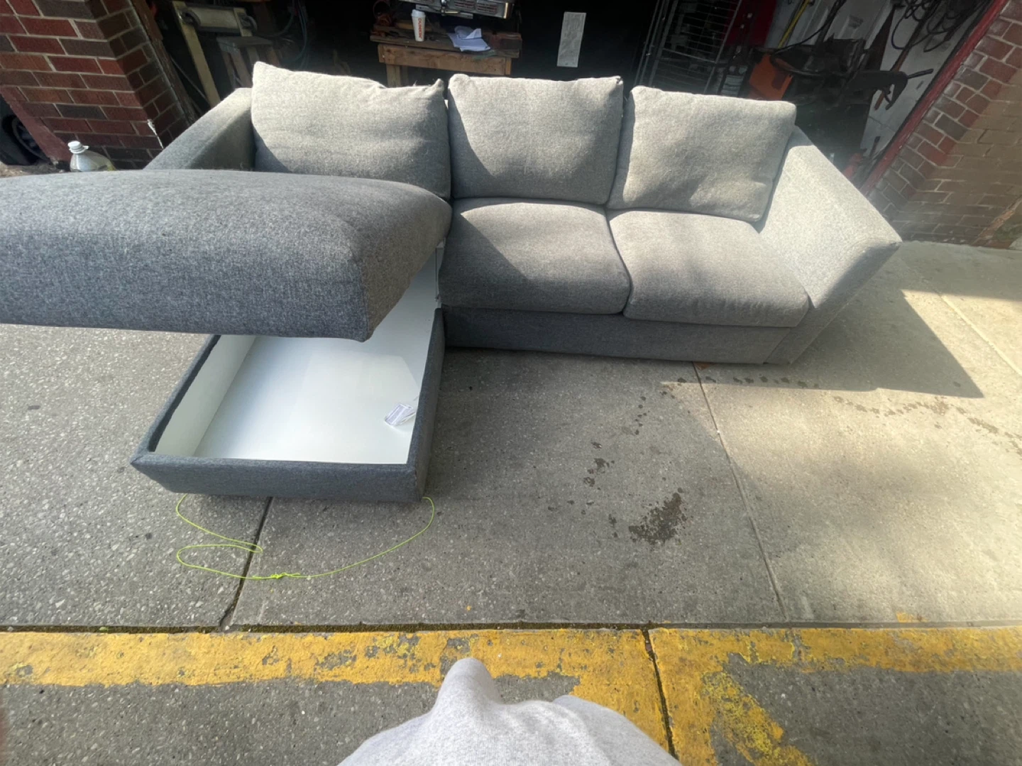 Gray Sectional Sofa with Storage