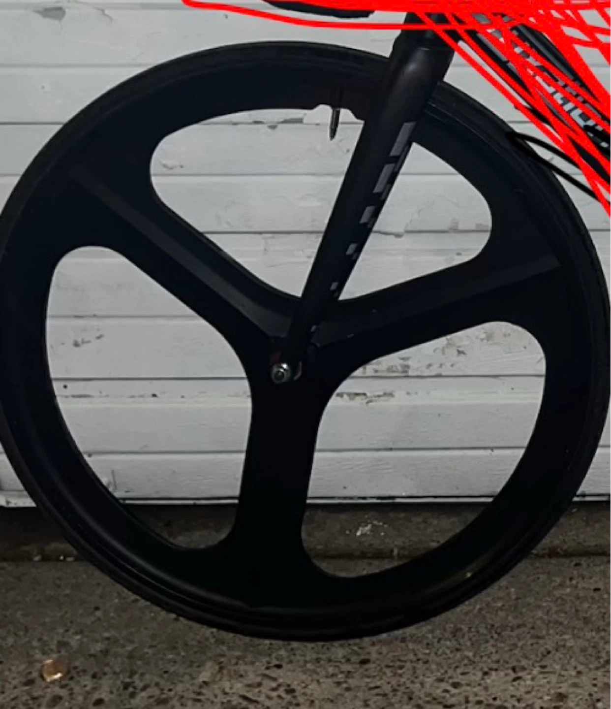 Black 3-Spoke Bicycle Wheel
