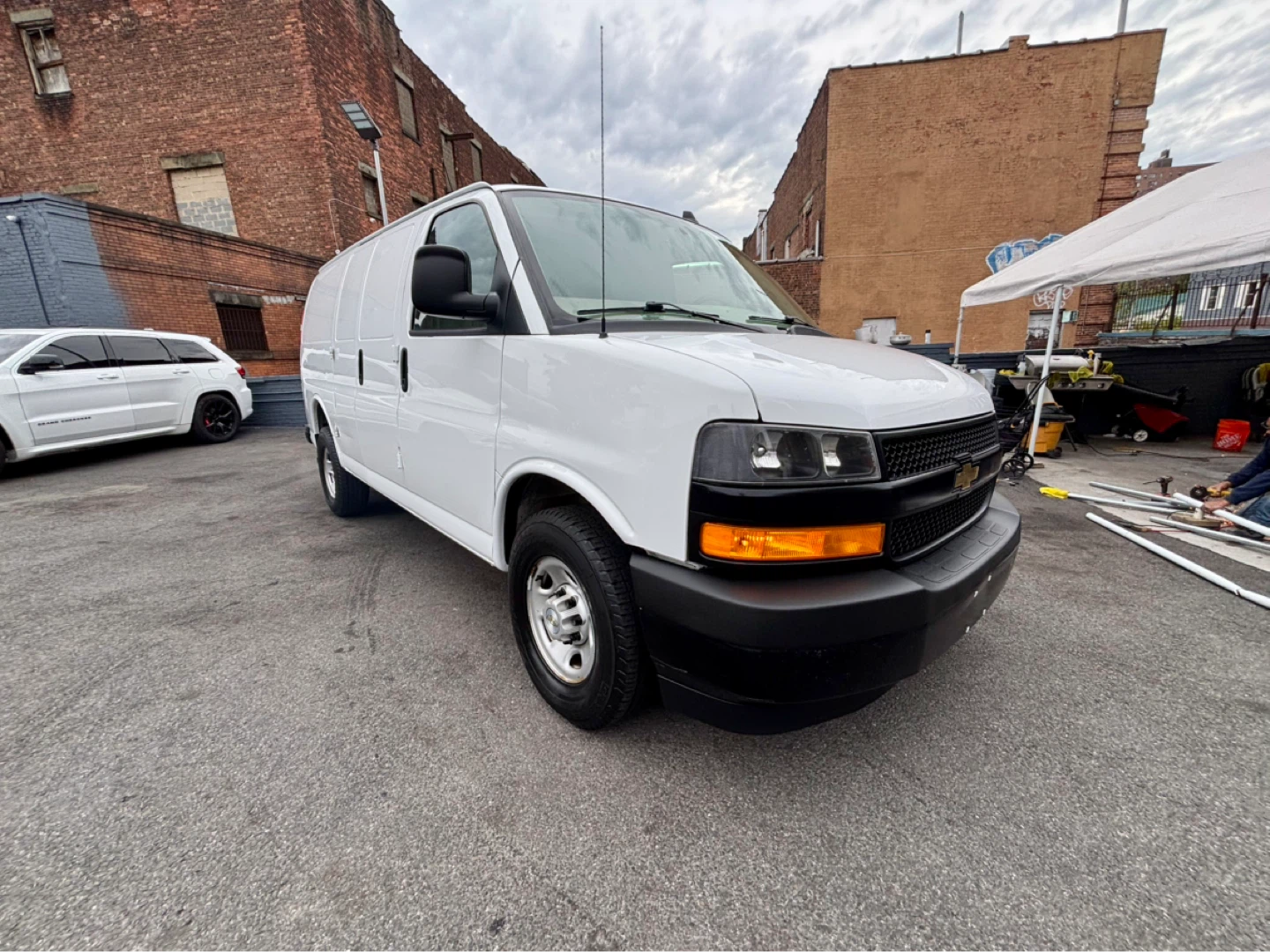 White Chevrolet Express Cargo Van - photo 2
