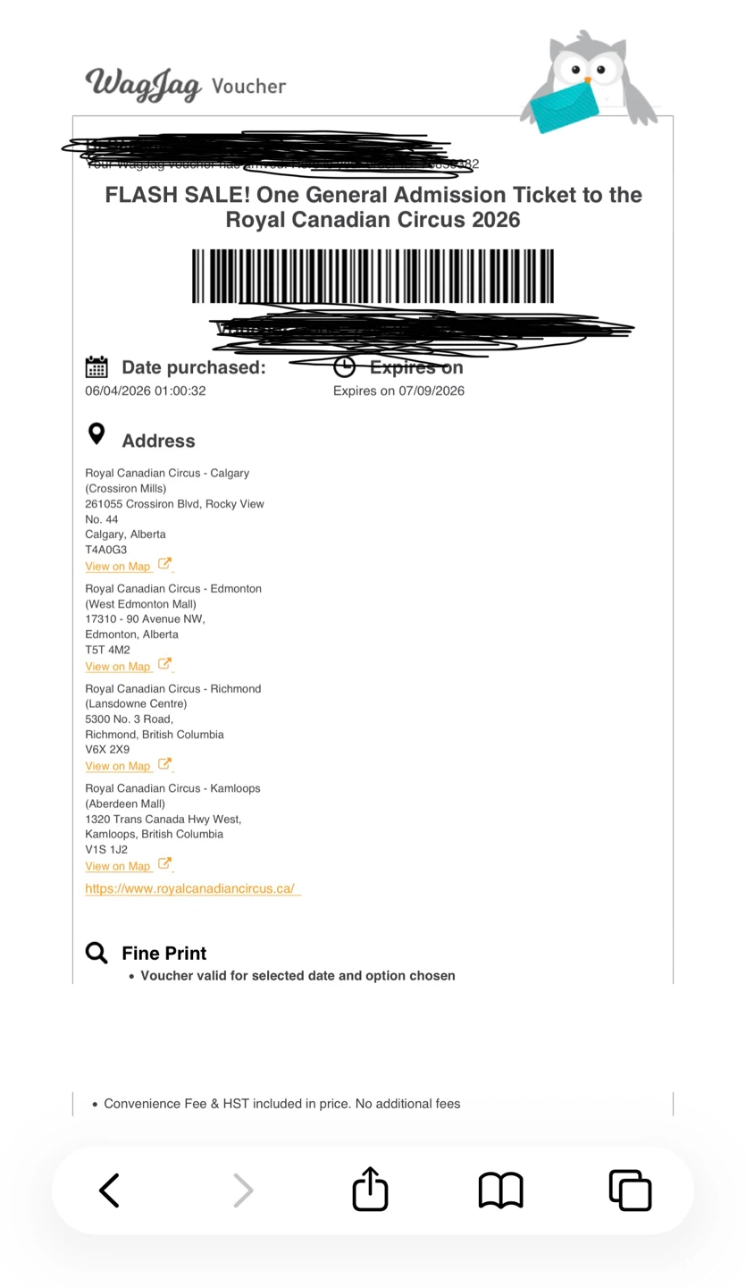 Royal Canadian Circus 2026 General Admission Ticket