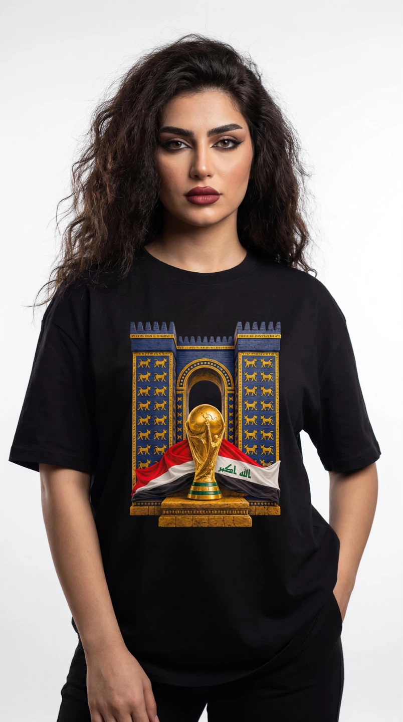 Black T-Shirt with World Cup Trophy Design