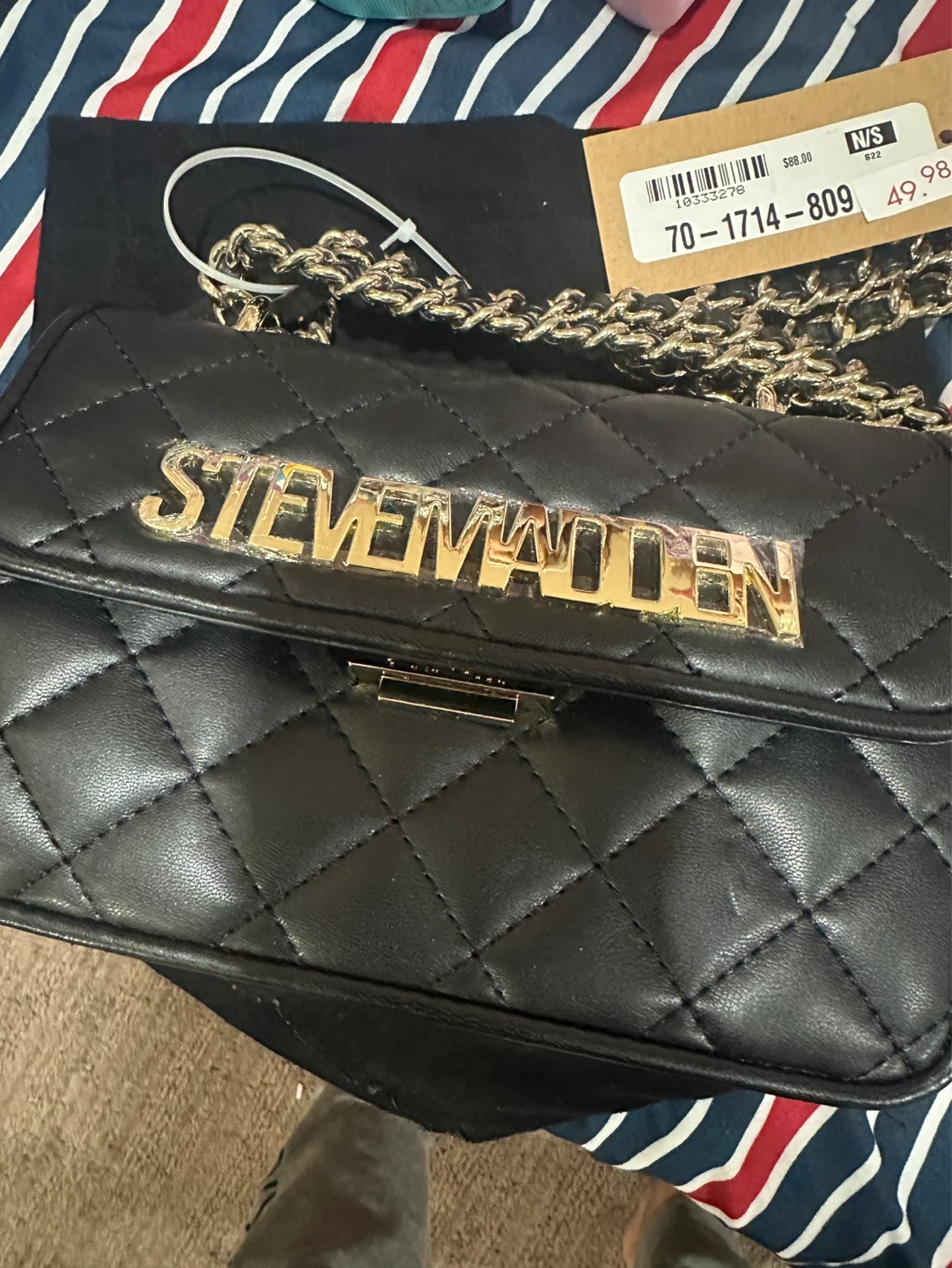 Steve Madden Black Quilted Shoulder Bag