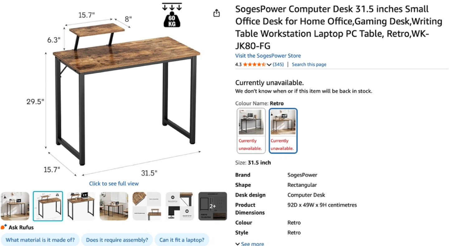 SogesPower Computer Desk - photo 4