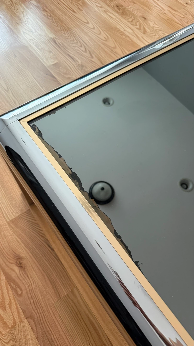 Mirrored Coffee Table with Chrome Frame - photo 2