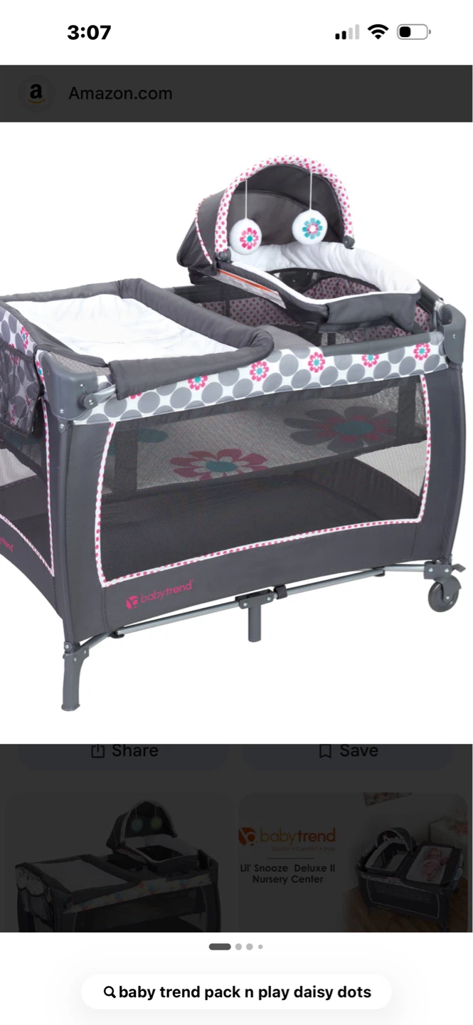 Baby Trend Lil' Snooze Deluxe II Nursery Center - Daisy Dots