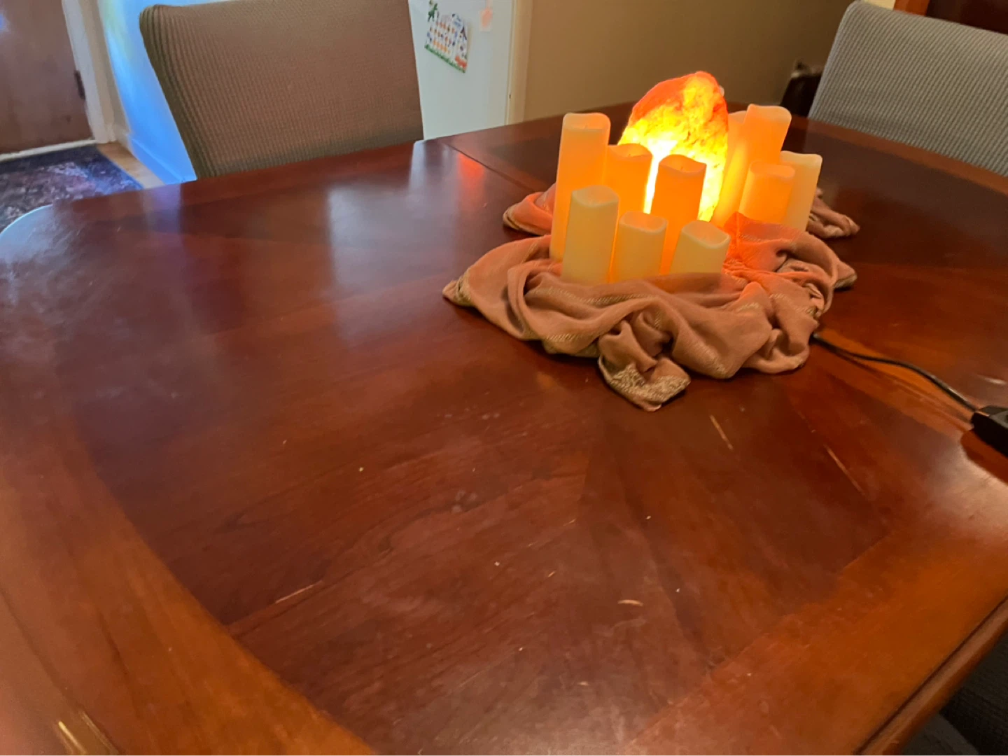 Wooden Dining Table with leaf and  6 Chairs - photo 5