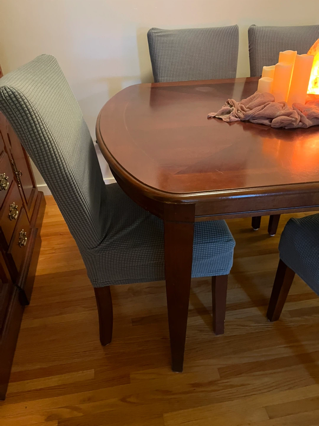 Wooden Dining Table with leaf and  6 Chairs - photo 2