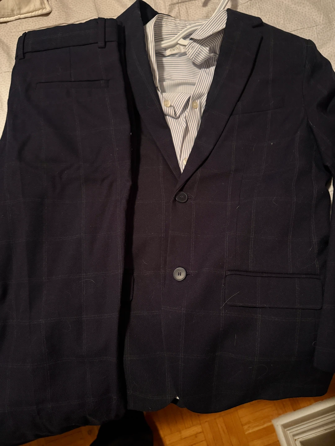 Zara Men's Checked Blazer and Pants Set