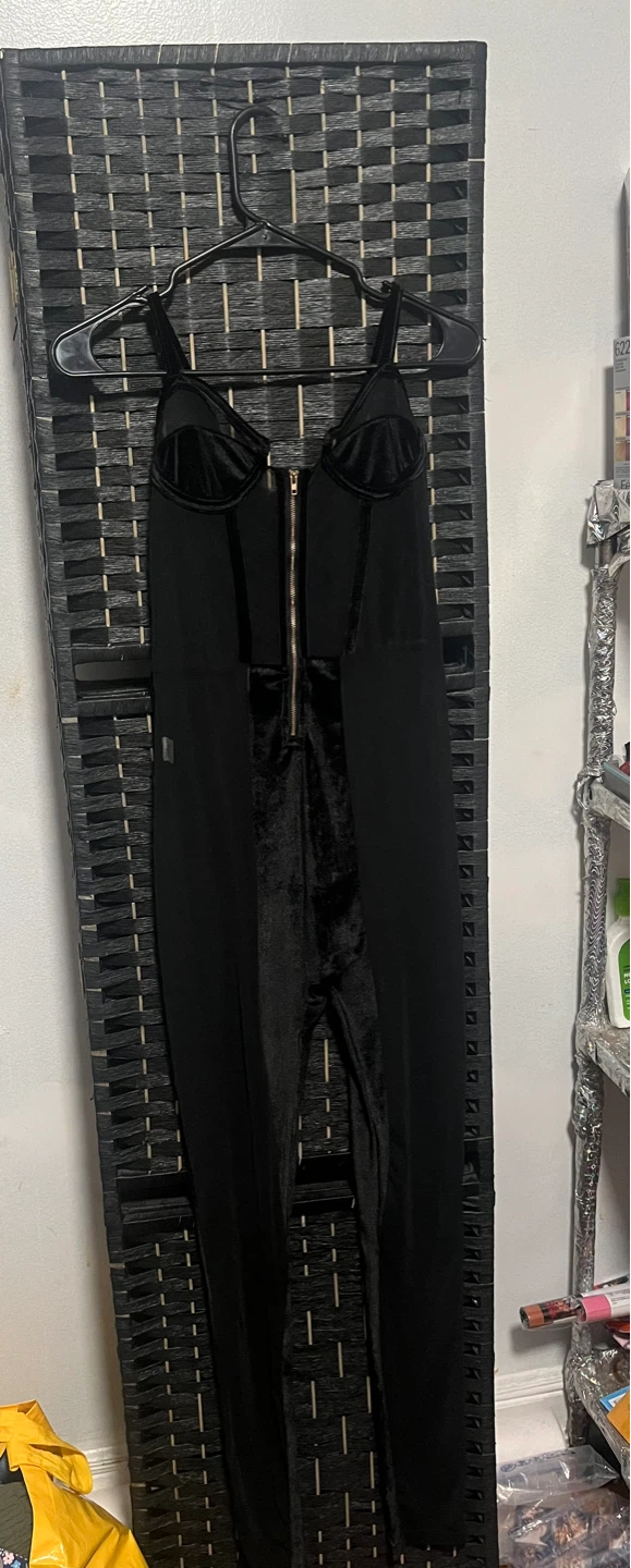 Black Corset Jumpsuit with Zipper size L - photo 3