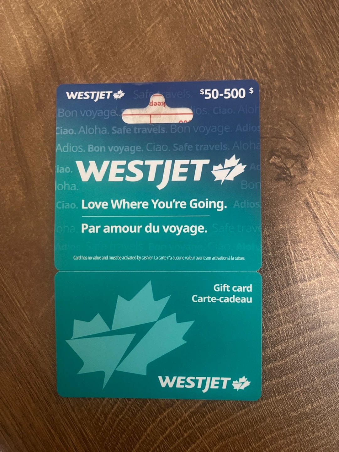WestJet $100 Gift Card