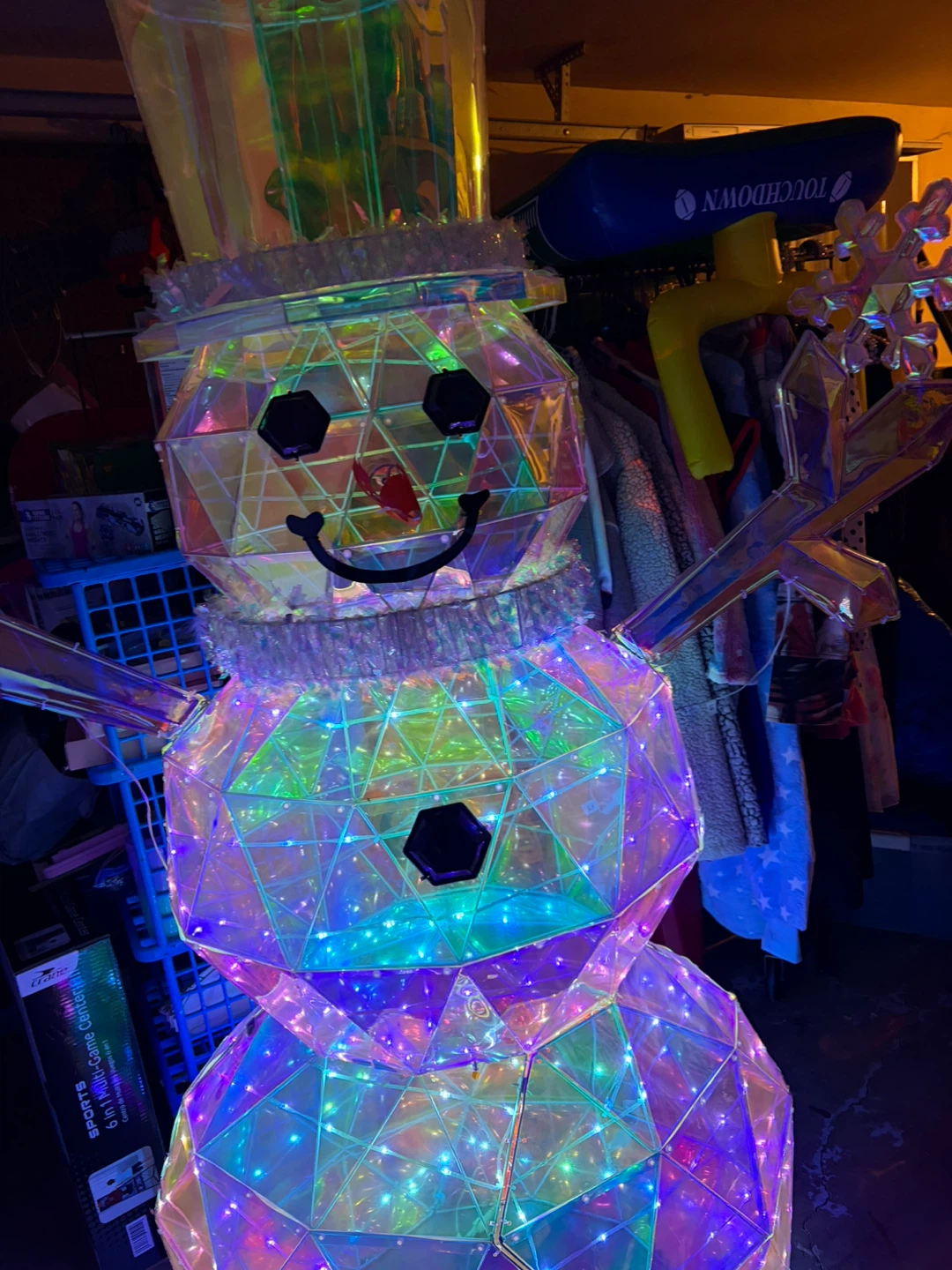Light-Up Geometric Snowman Decoration
