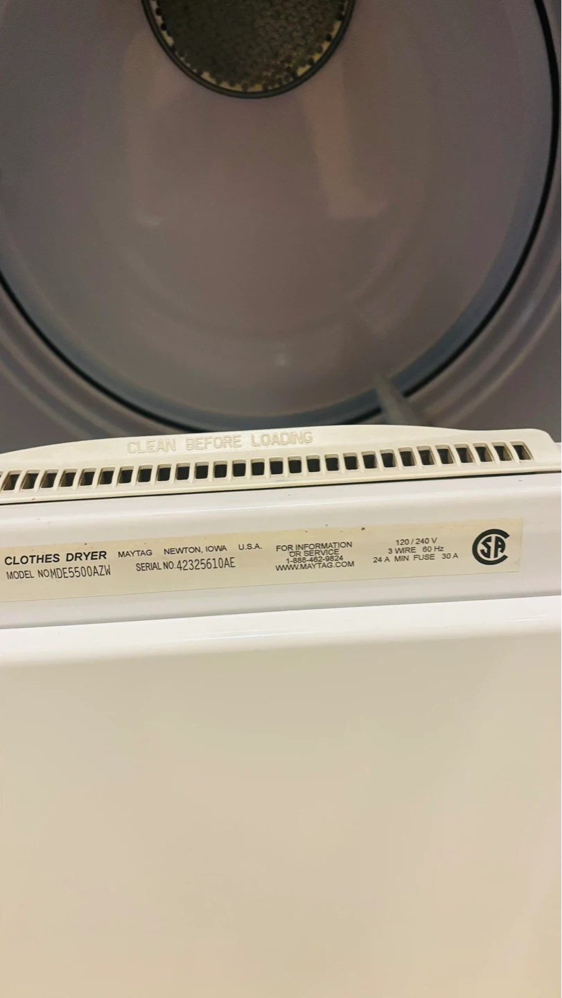 Maytag Neptune Clothes Dryer MDE5500AZW - photo 2