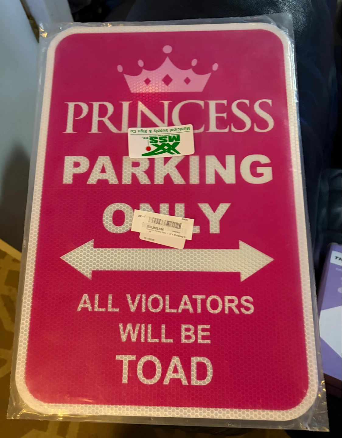 Princess Parking Only Sign - All Violators Will Be Toad
