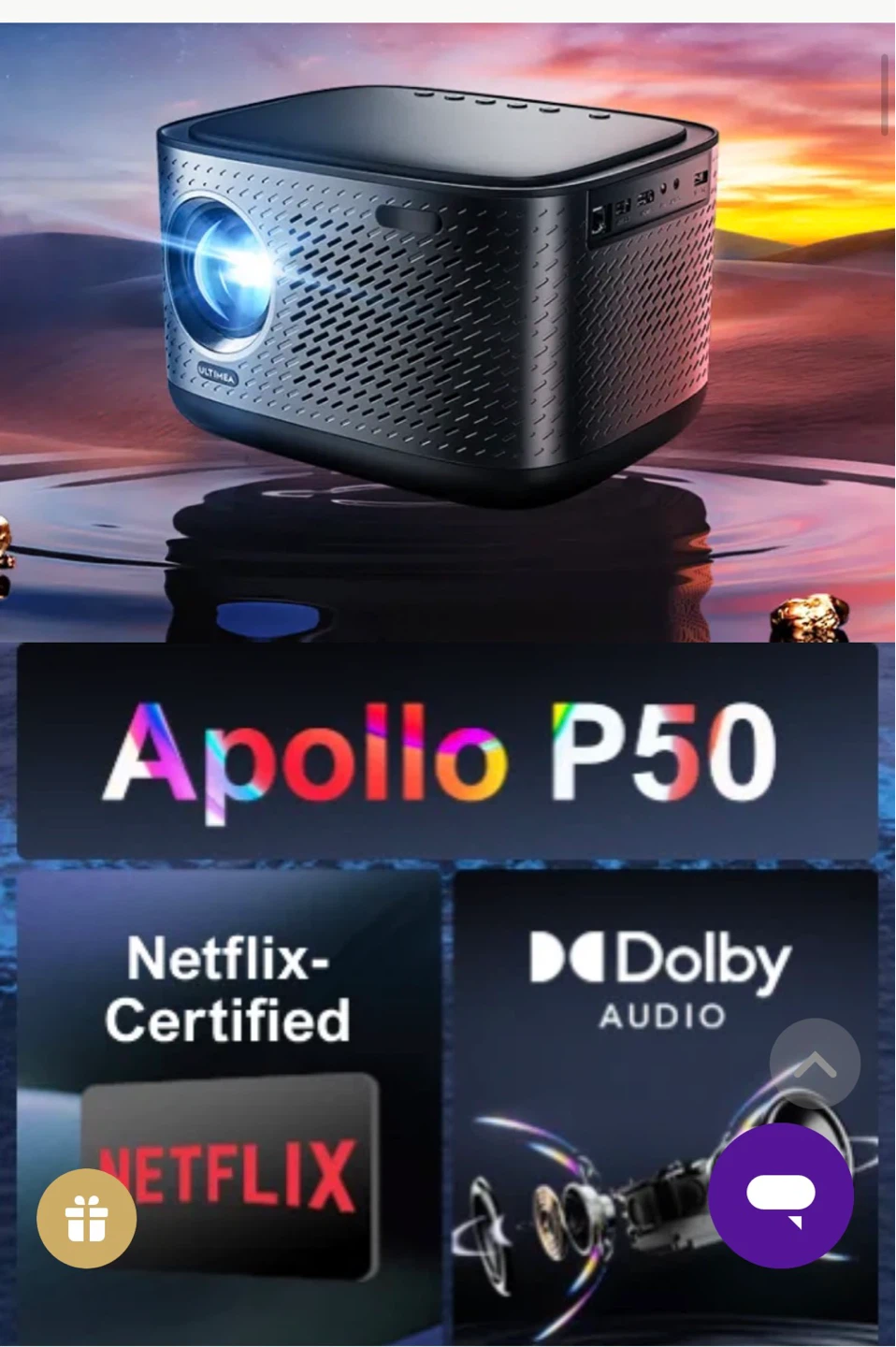 ULTIMEA Apollo P50 Smart Projector -Netflix Certified - photo 4