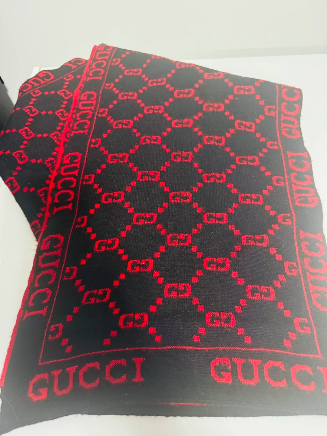 Gucci Scarf - Black and Red Monogram Pattern - photo 4