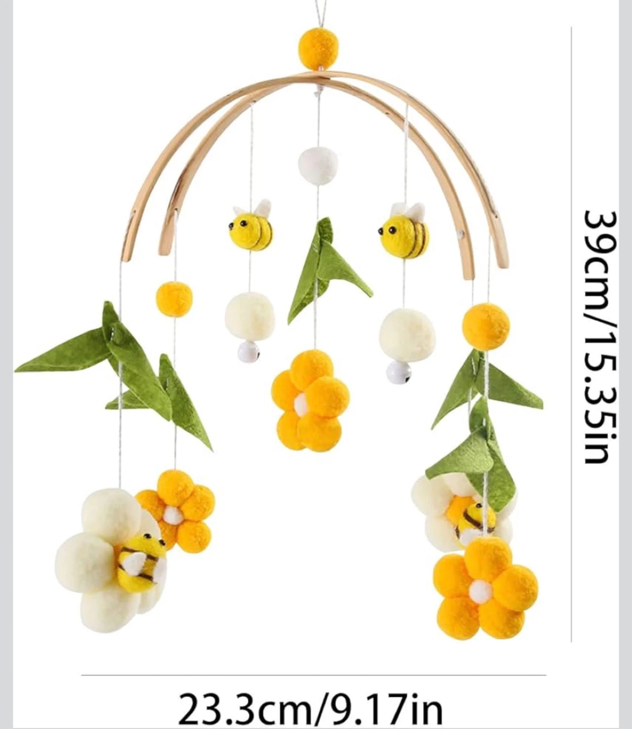 Bee and Flower Baby Crib Mobile - photo 2