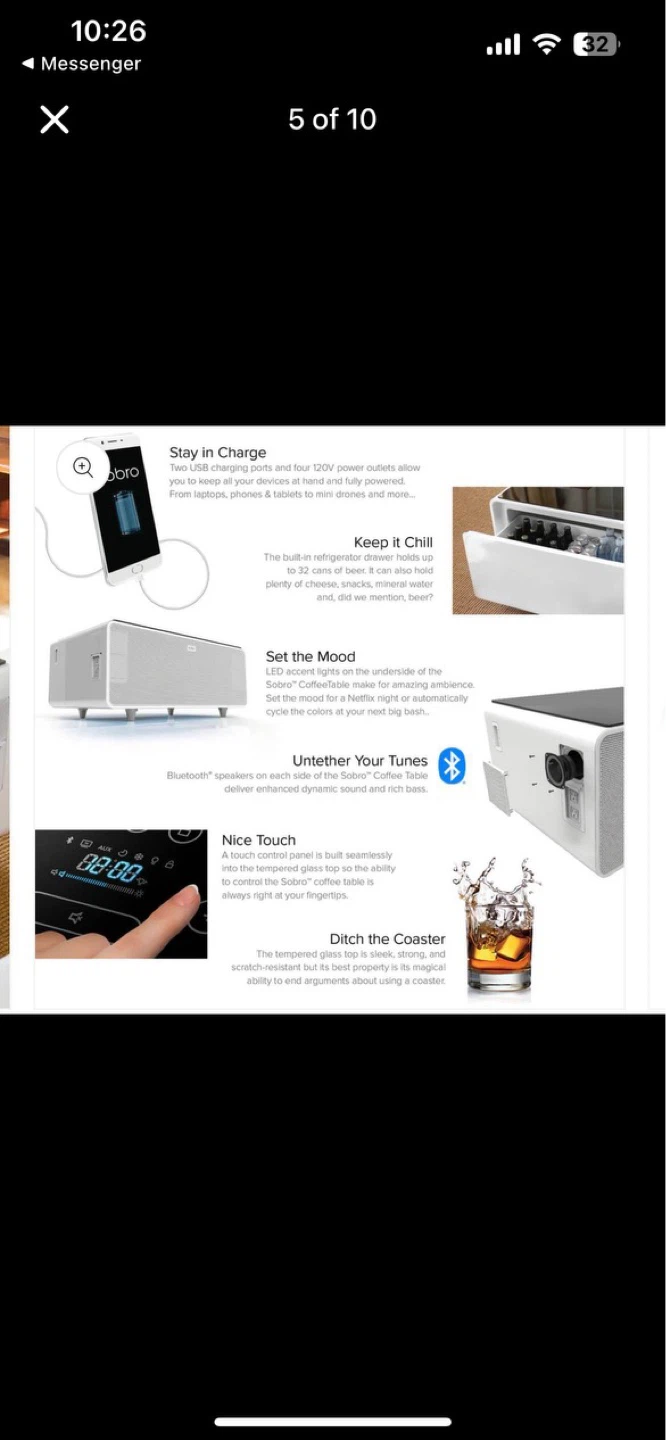 Sobro Smart Coffee Table with Refrigerator - photo 2