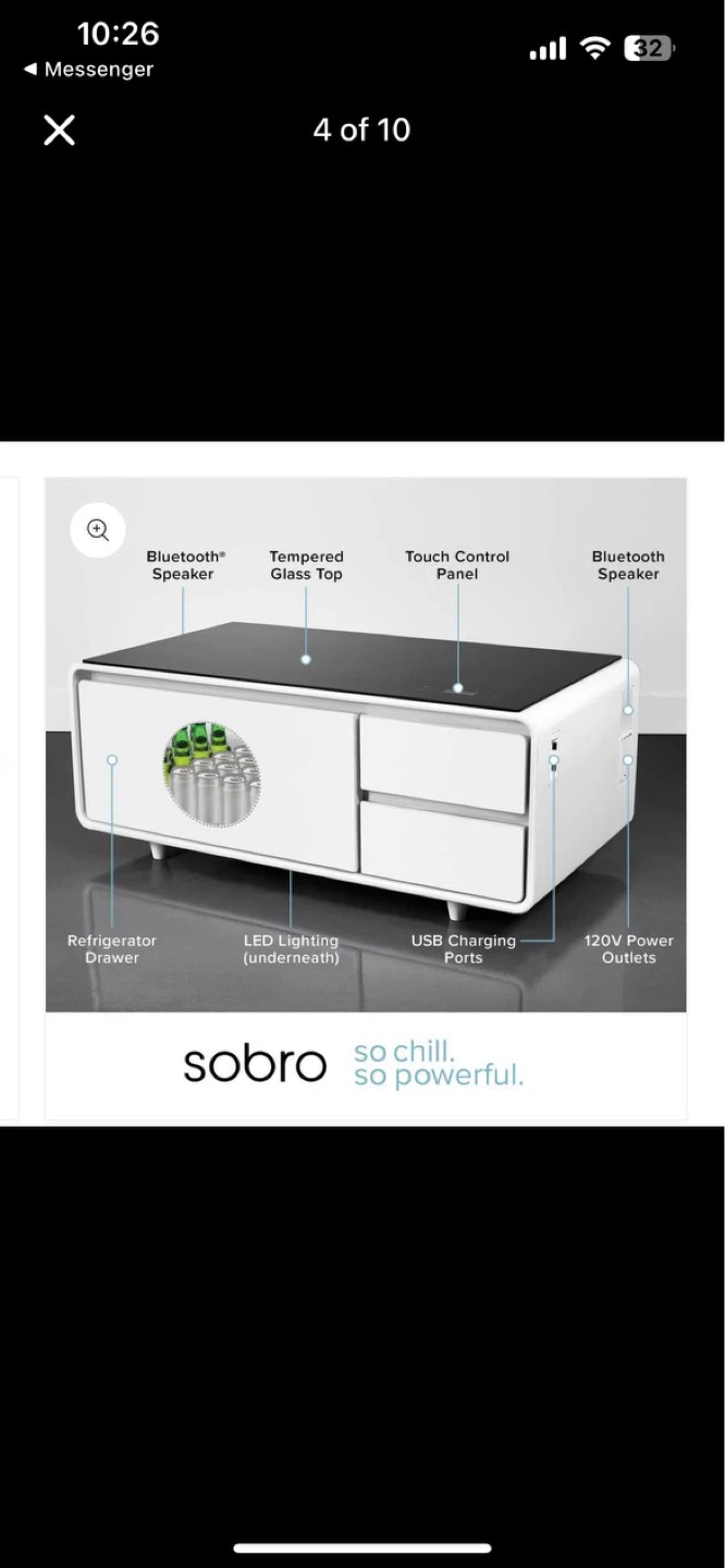 Sobro Smart Coffee Table with Refrigerator