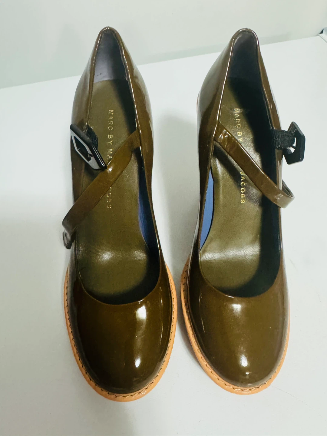 Marc by Marc Jacobs Brown Patent Mary Jane Heels