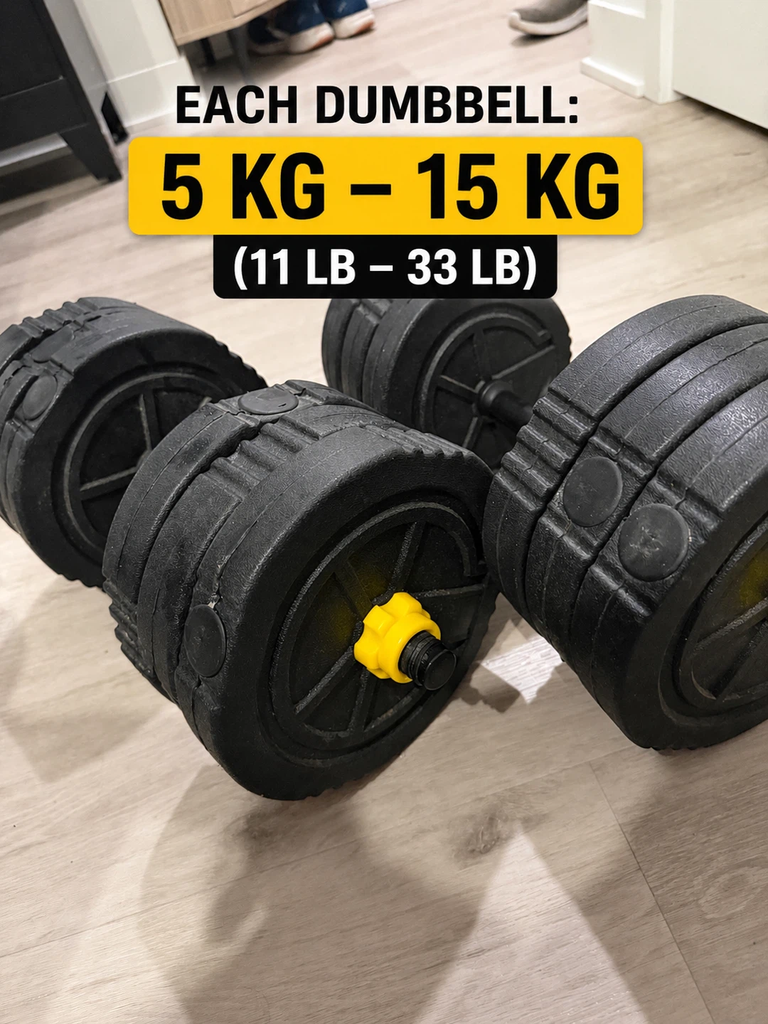 Pair of Adjustable Dumbbells – 5–15 kg (11–33 lb)