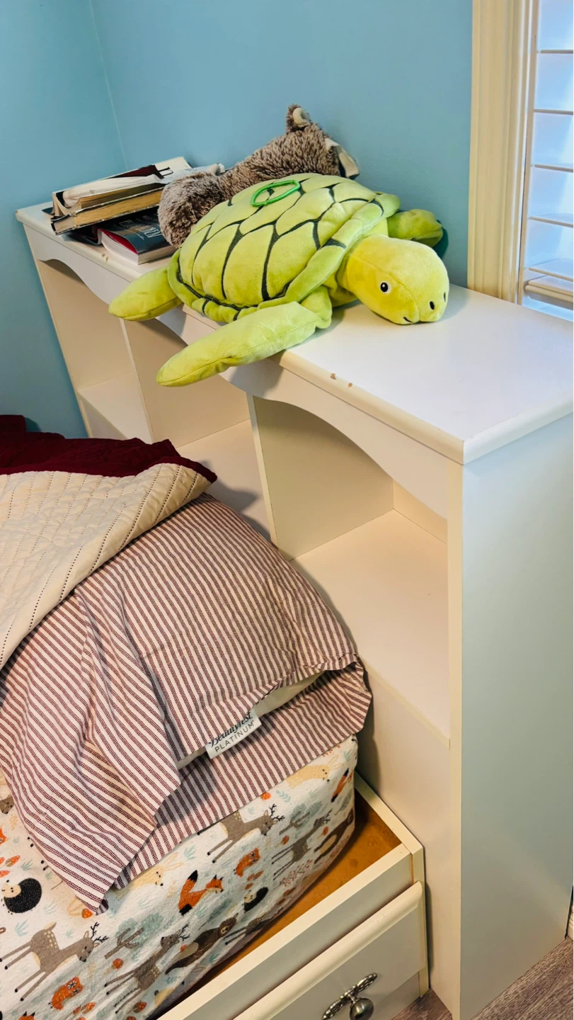 White Twin Bed Frame with Storage Drawers - photo 4