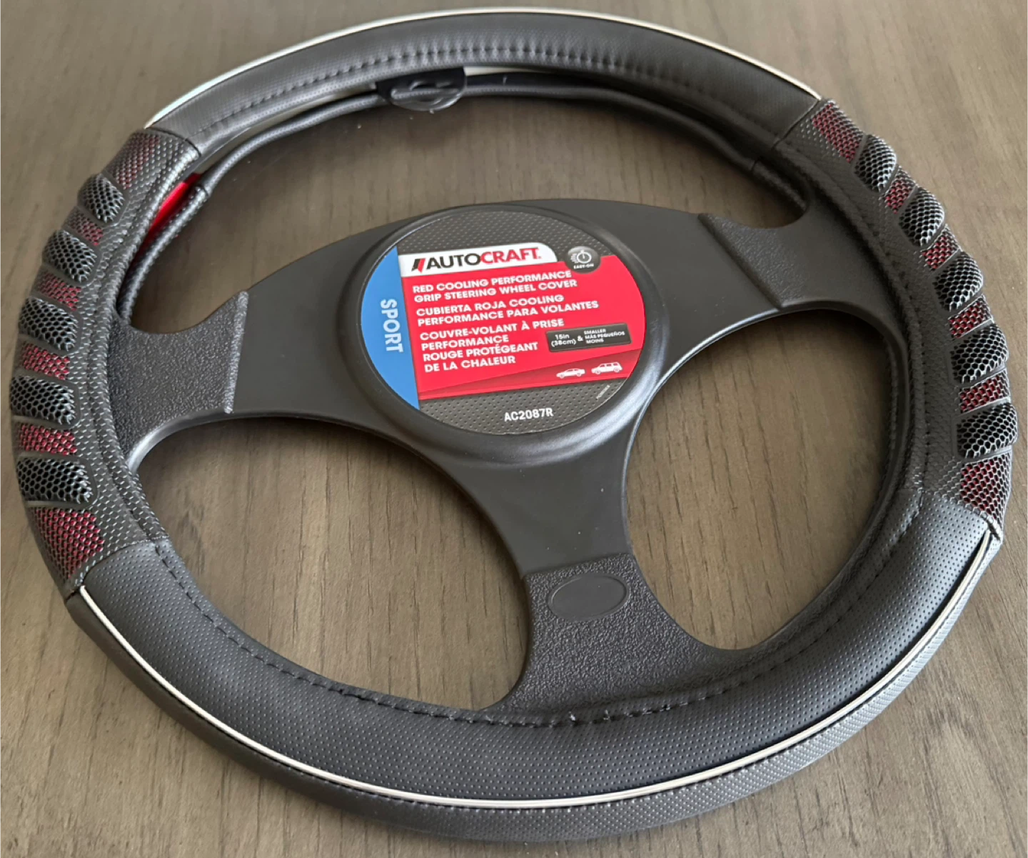 Red & Black Steering Wheel Cover