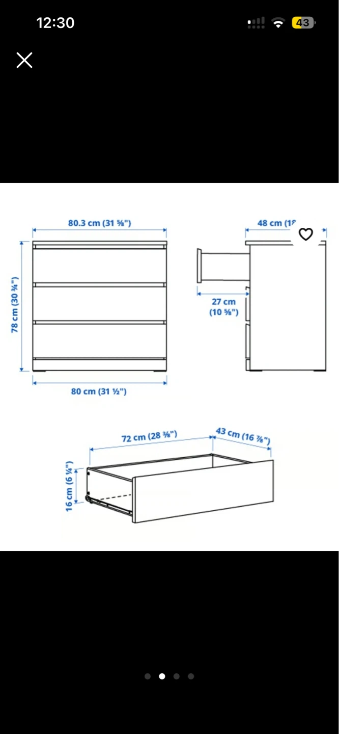 IKEA MALM 3-Drawer chest - photo 2