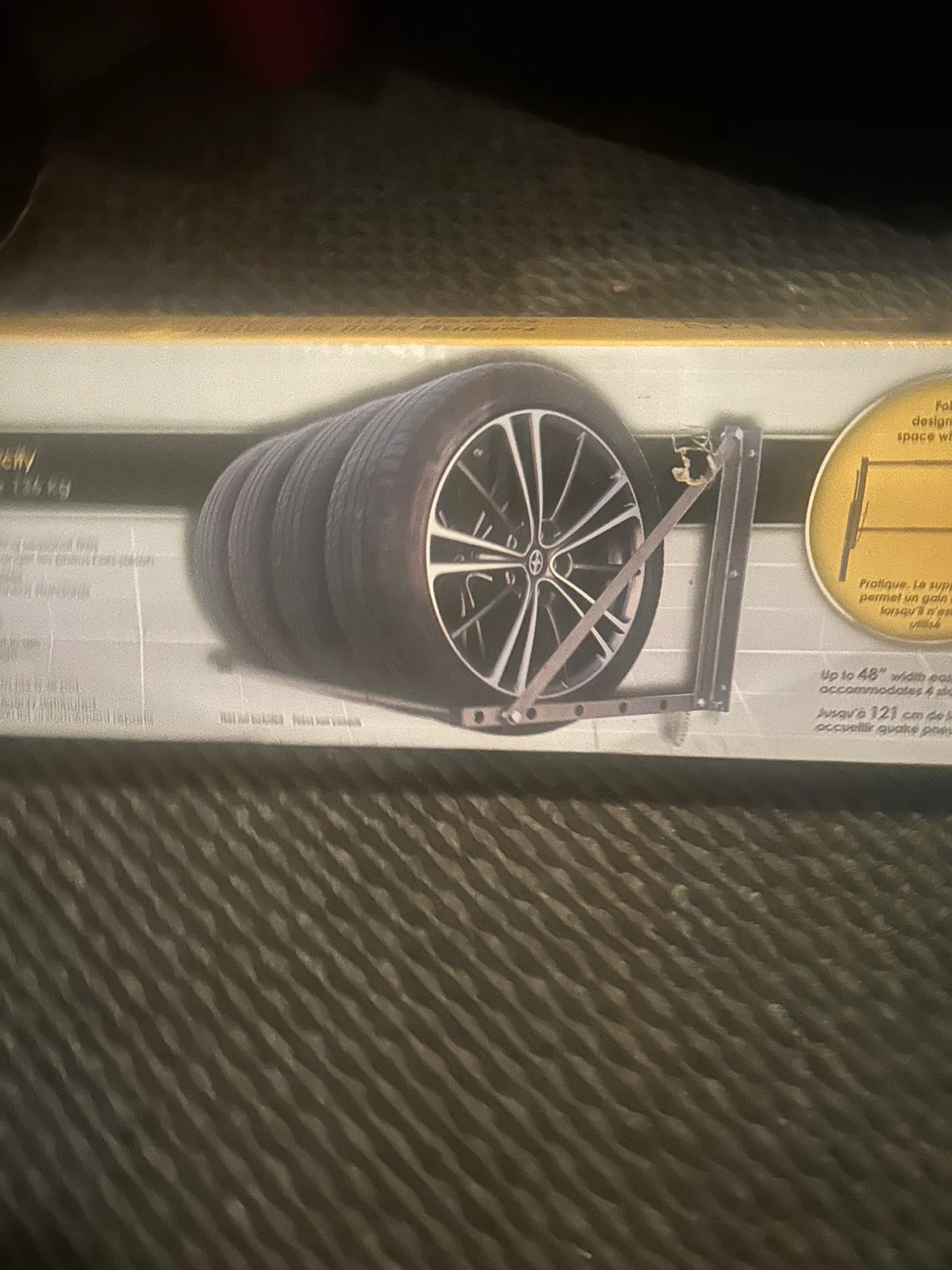 New in box MAX.TWORK Folding Wall Mount Tire Rack