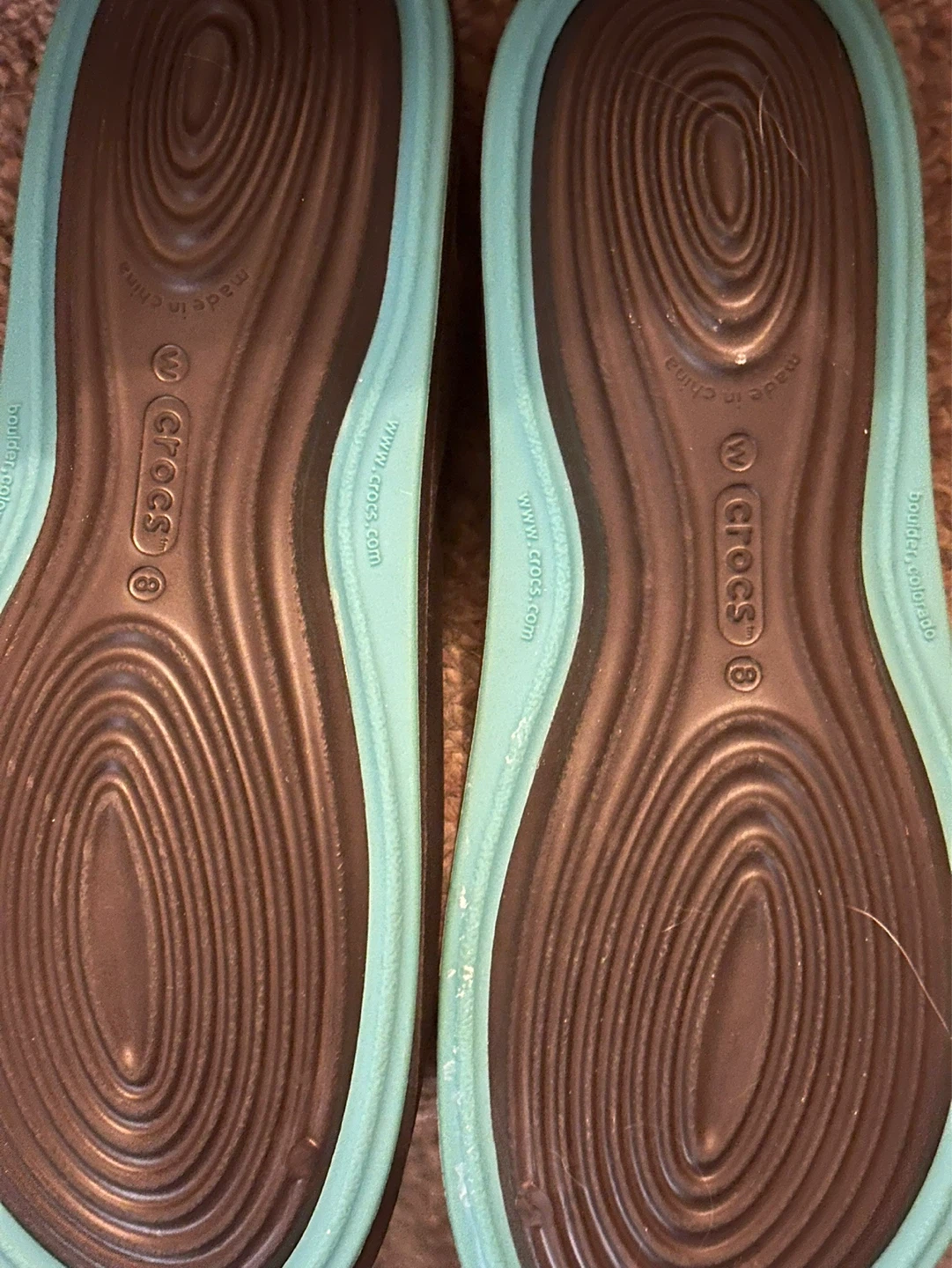 Crocs Women's Flats - Brown with Teal Trim - photo 2