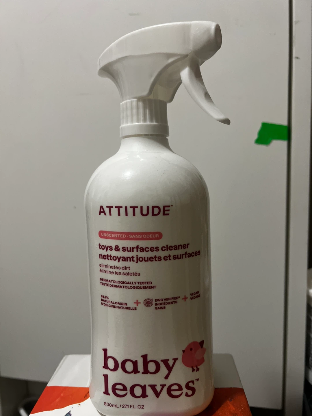 ATTITUDE Baby Leaves Unscented Toys & Surfaces Cleaner 800mL