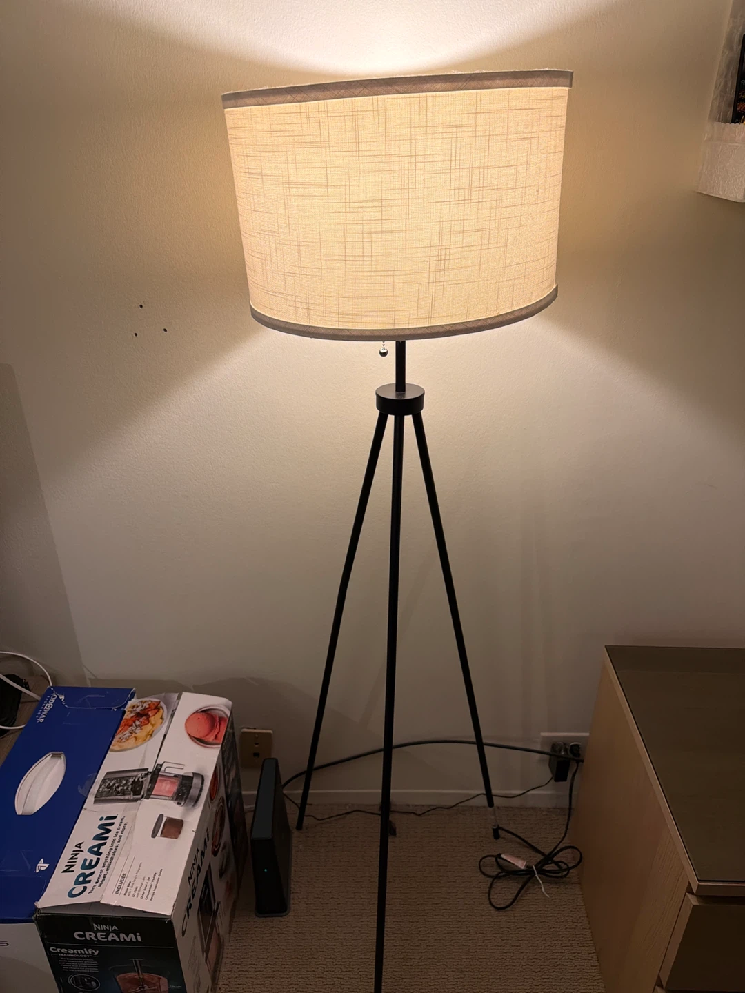 Tripod Floor Lamp with Fabric Shade - photo 2