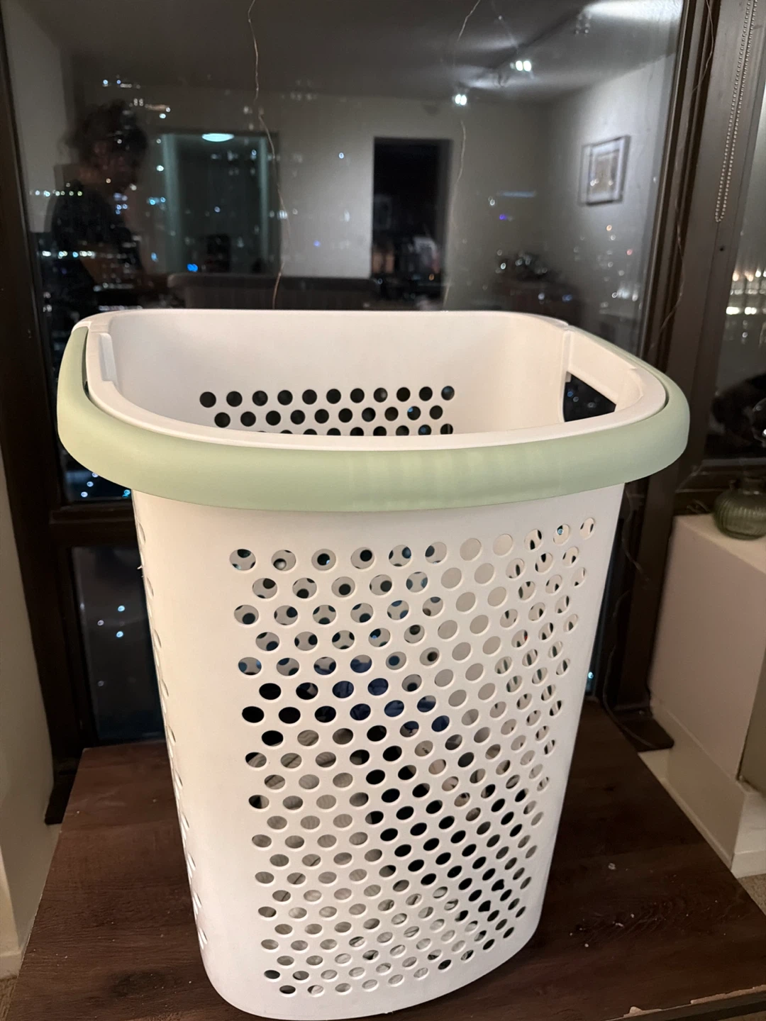 White Laundry Basket with Wheels