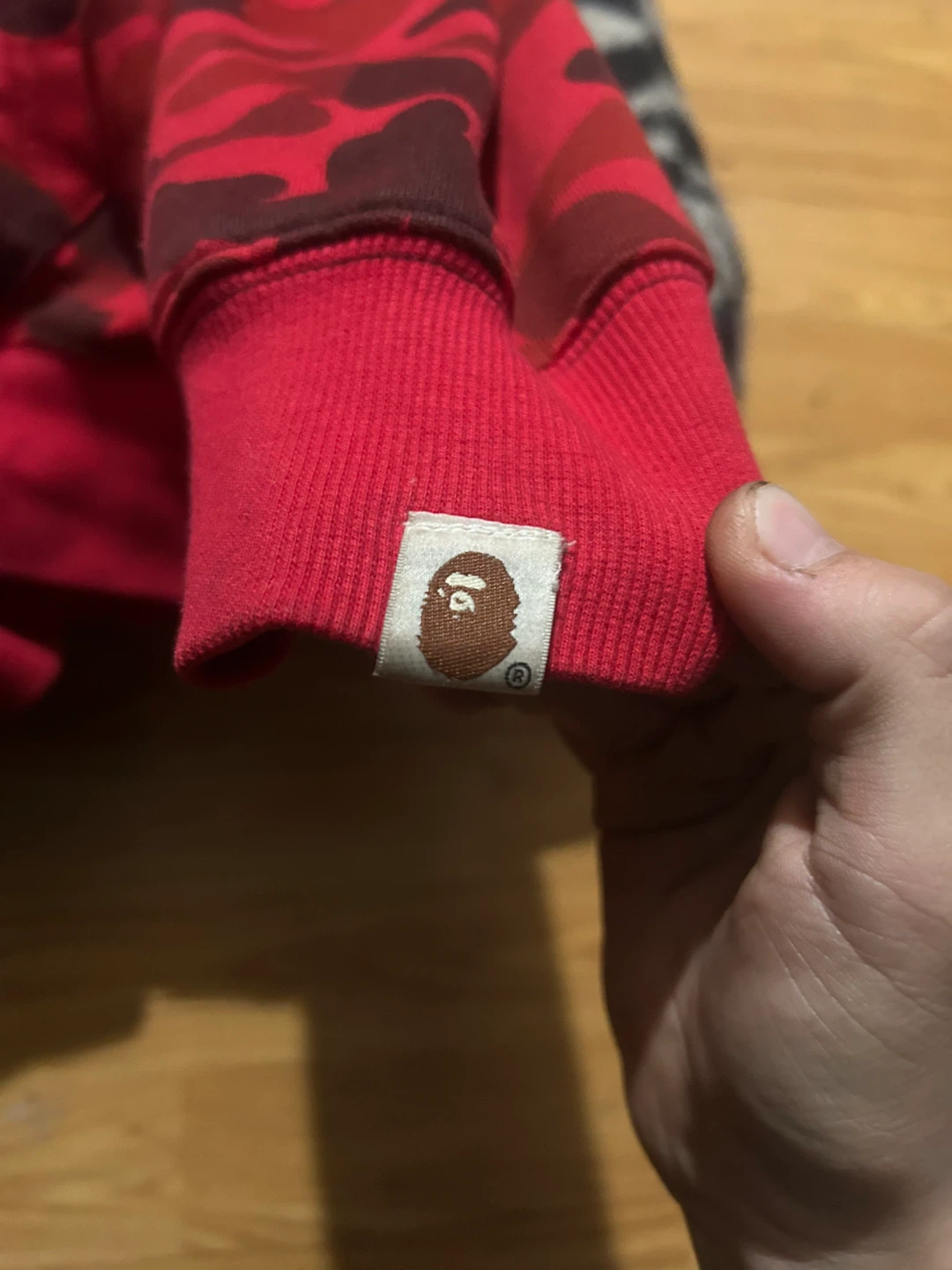 Bathing Ape Red Camo Shark Full Zip Hoodie - photo 3