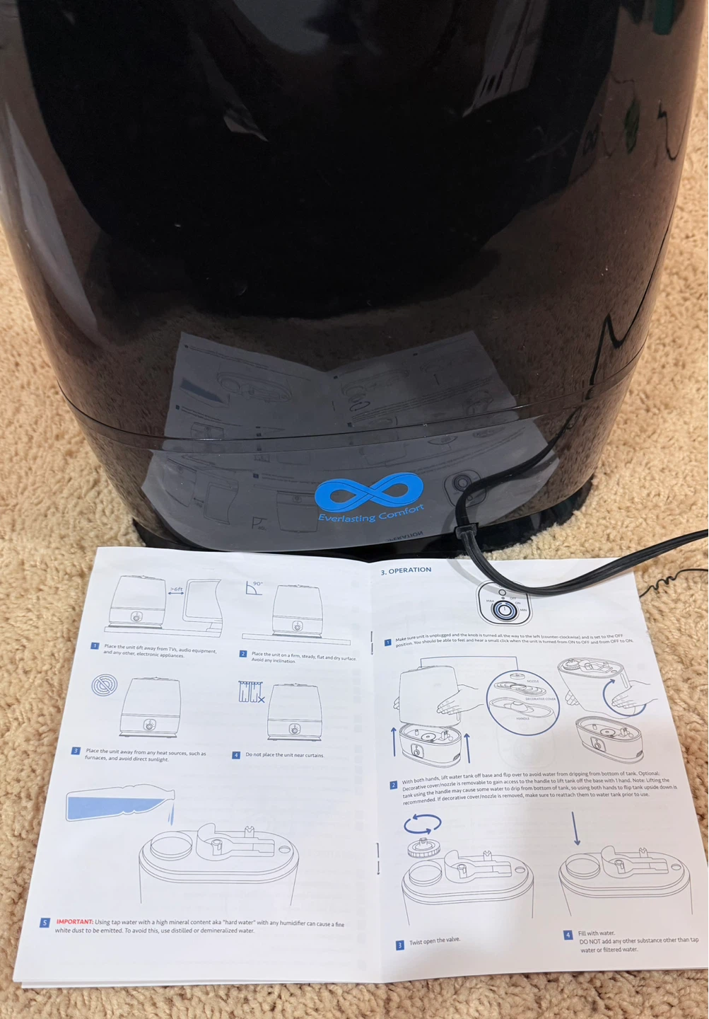 Everlasting Comfort Ultrasonic Humidifier – Good Condition - photo 3