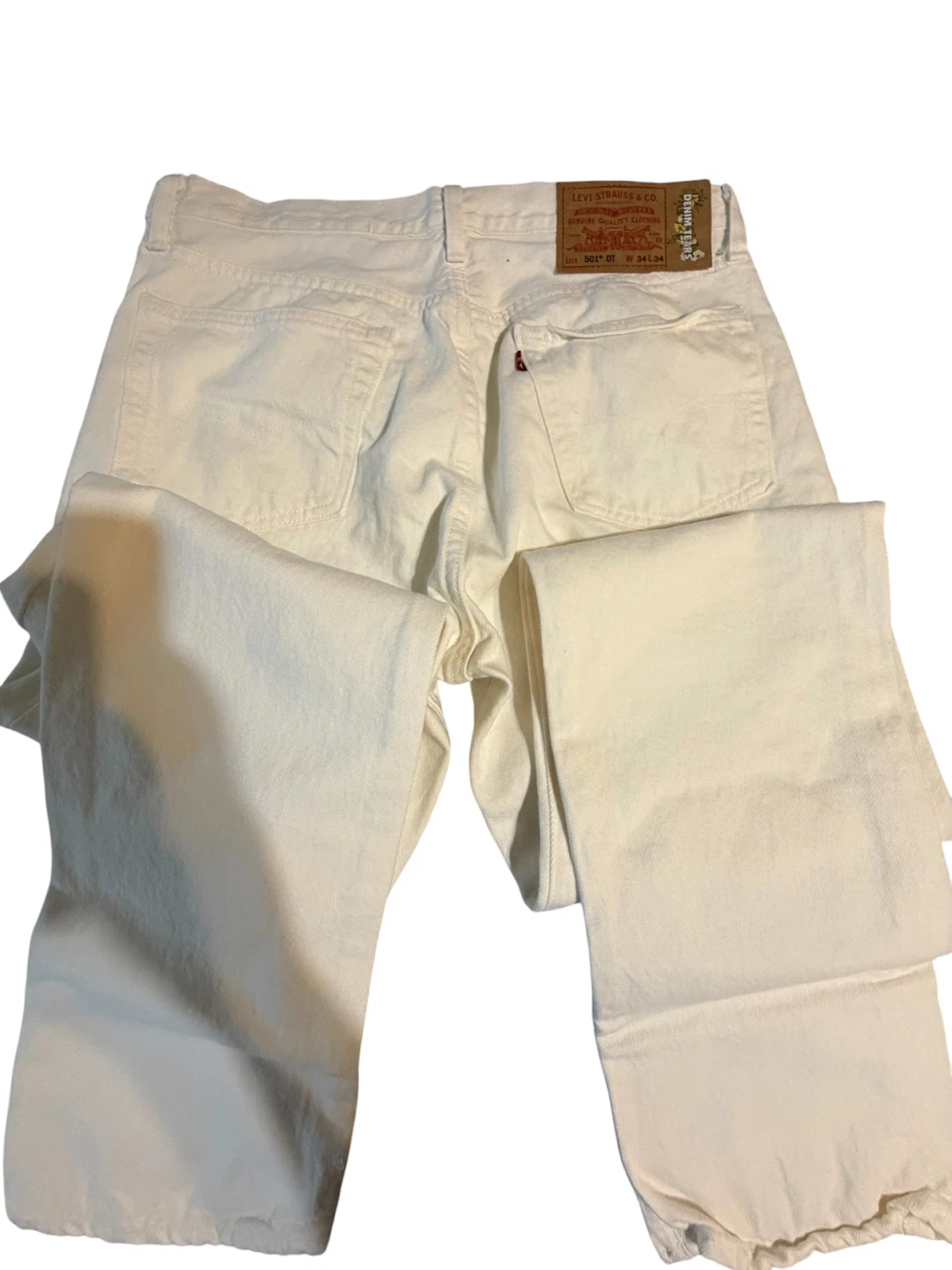 Levi's 501 Original Fit Cream Jeans W34 L34