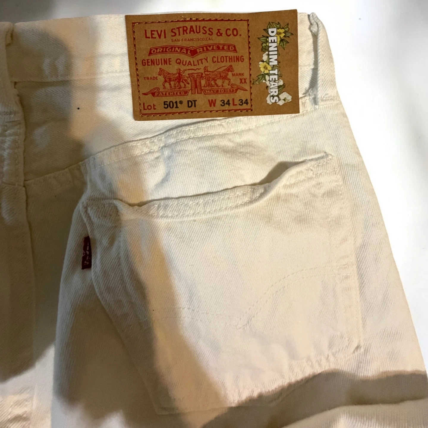 Levi's 501 Original Fit Cream Jeans W34 L34 - photo 2