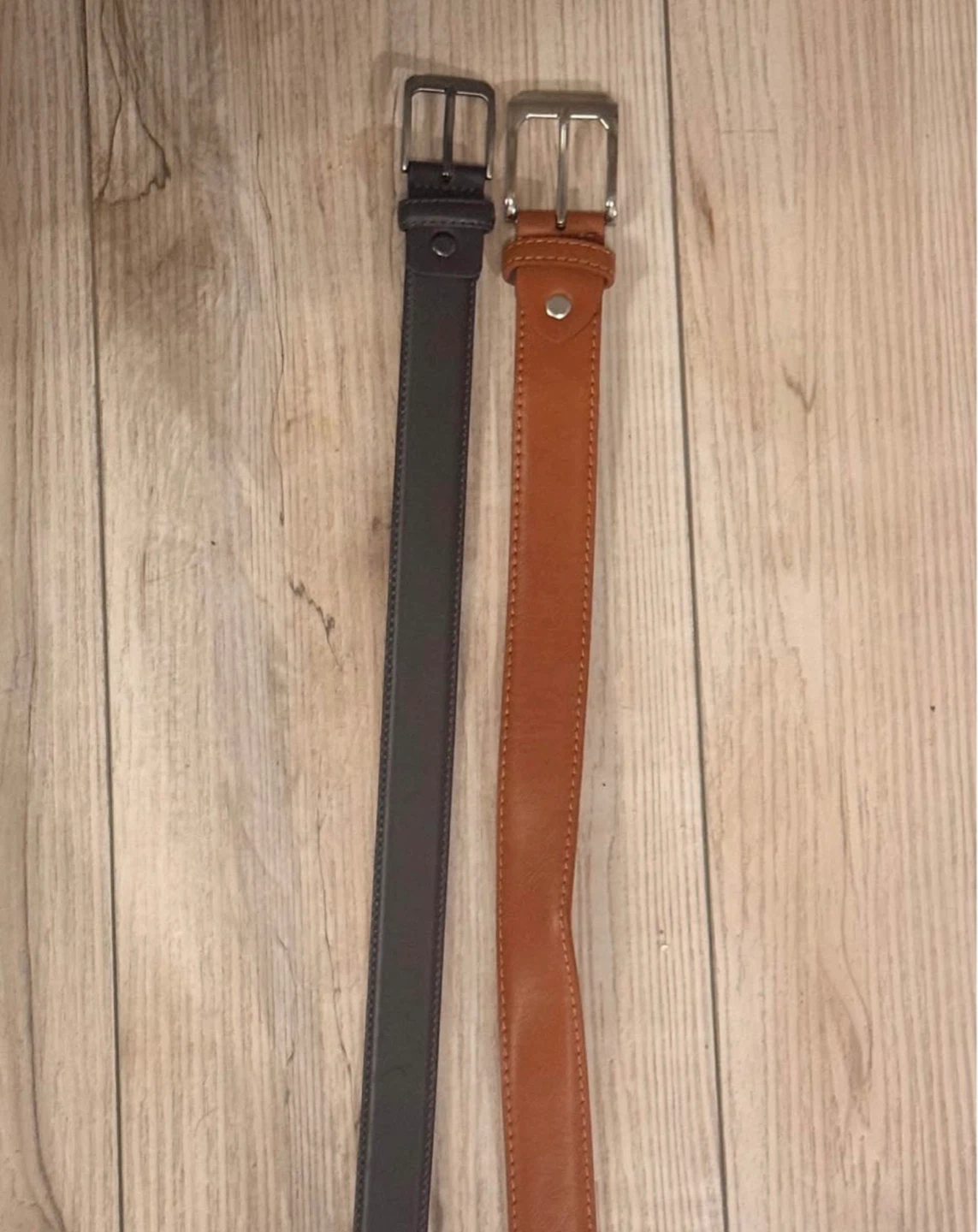Brown and caramel belt