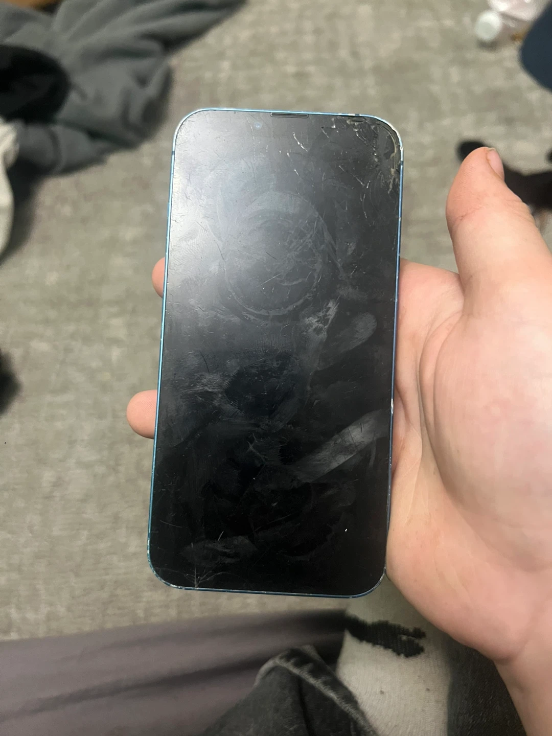 Apple iPhone 13 Blue Damaged owners locked - photo 2
