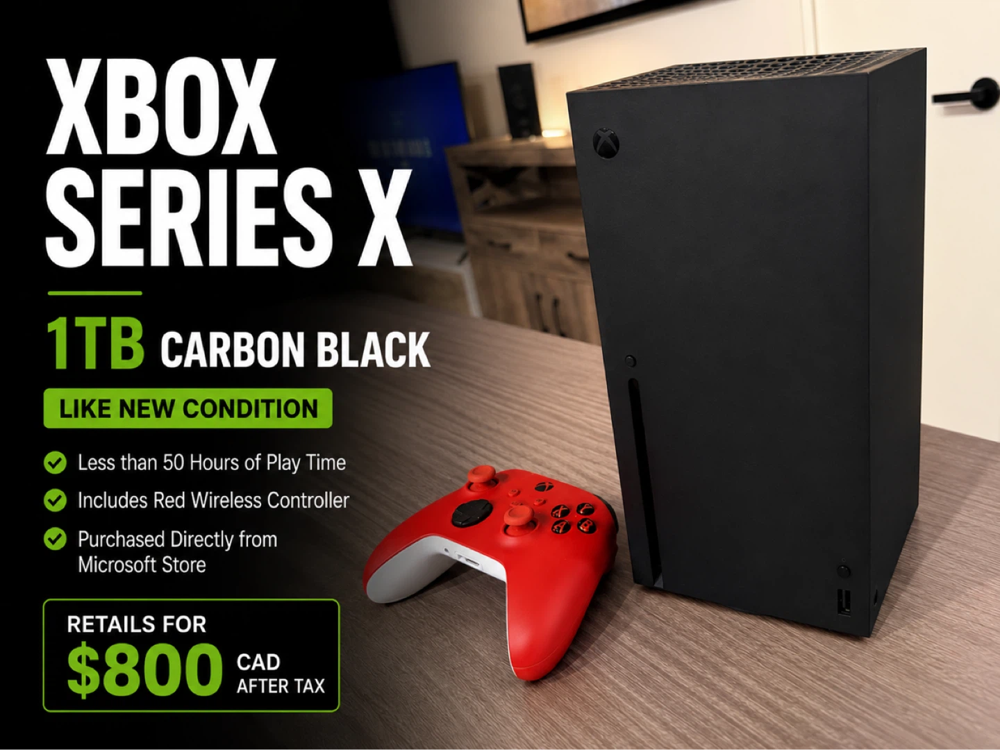 *10/10* Xbox Series X 1TB Console + Red Wireless Controller