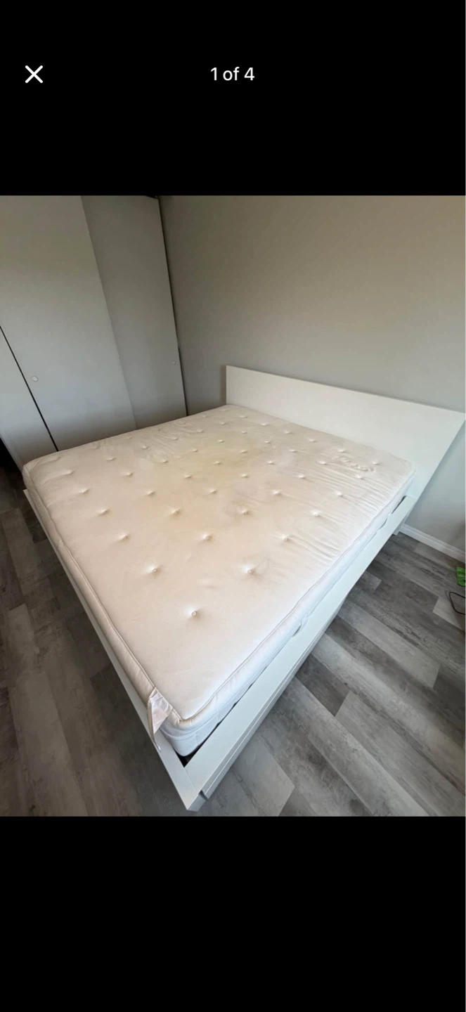 King size bed frame + mattress - photo 4