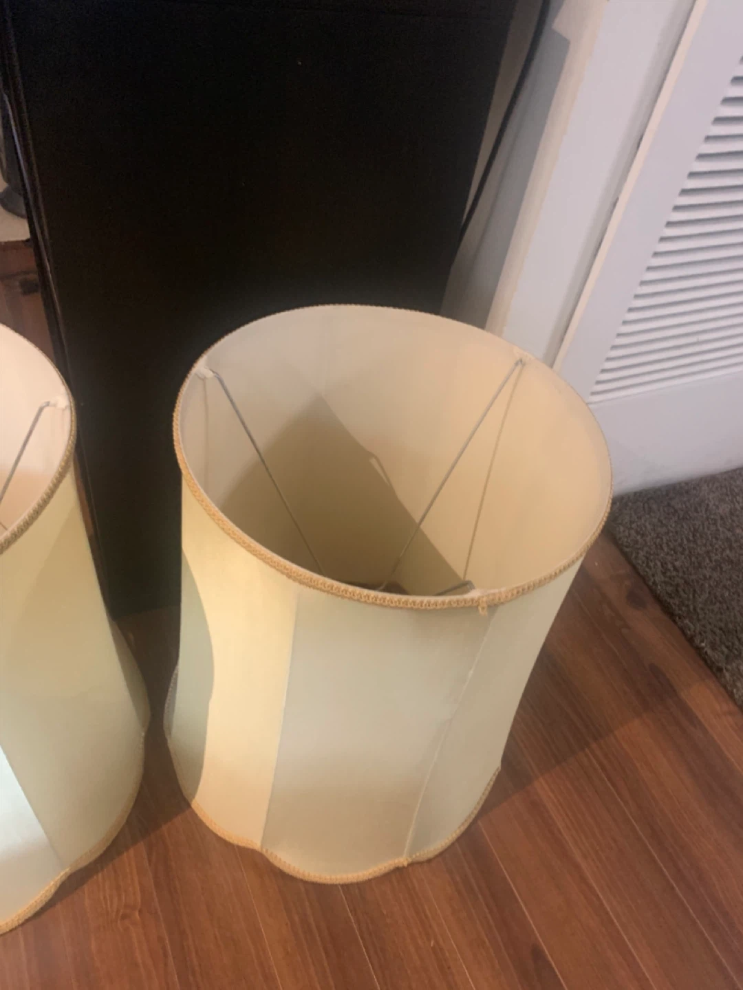Large Beige Drum Lamp Shades - photo 4