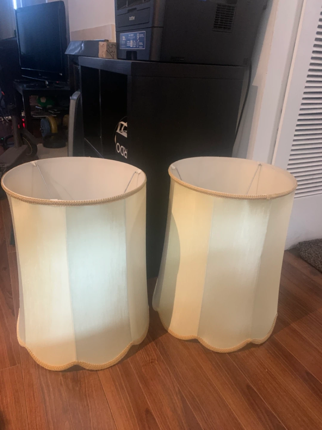 Large Beige Drum Lamp Shades - photo 3