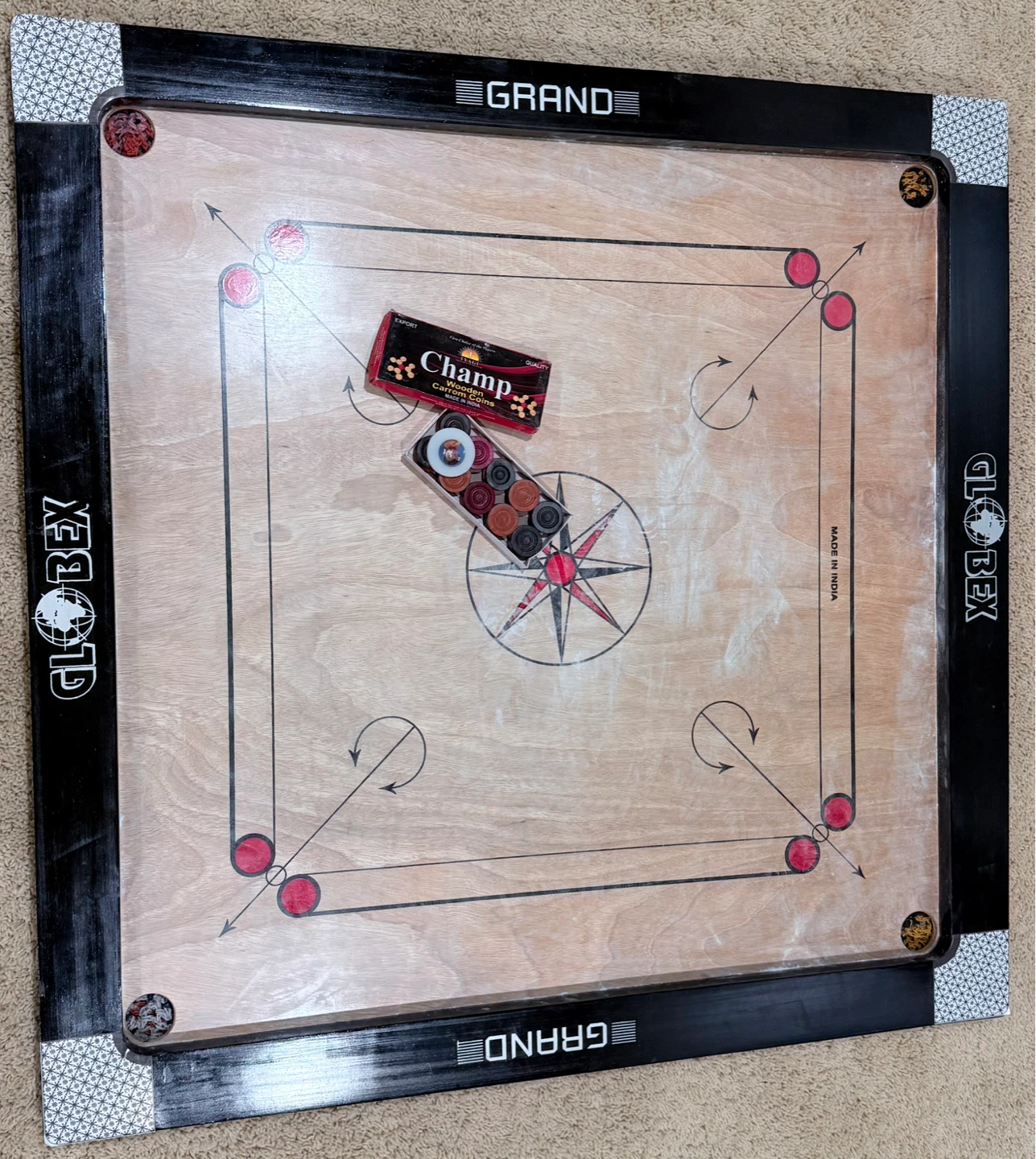 🏆 Brand New Large Carrom Board Set