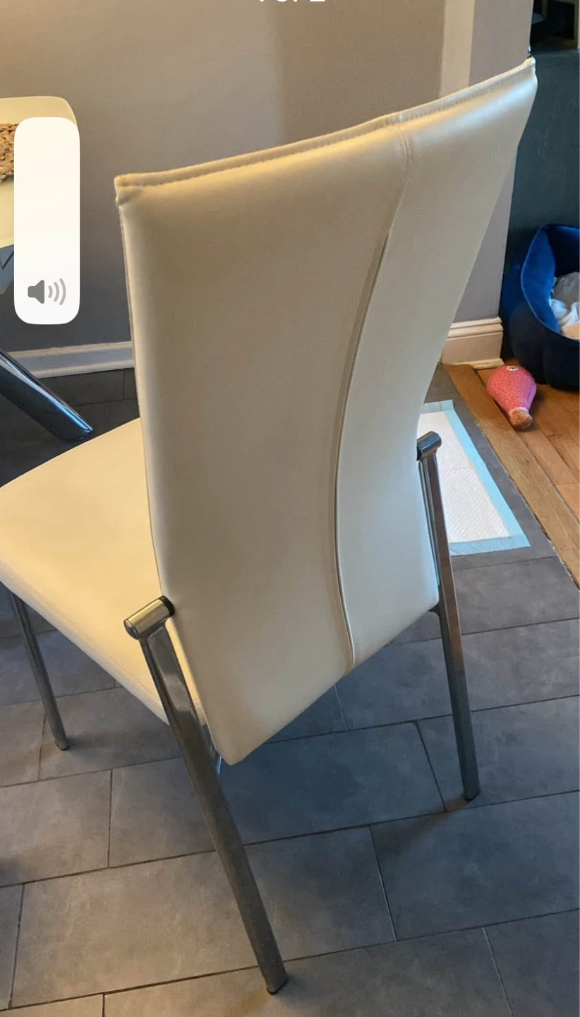Two Modern White Faux Leather Dining  Chair - photo 2