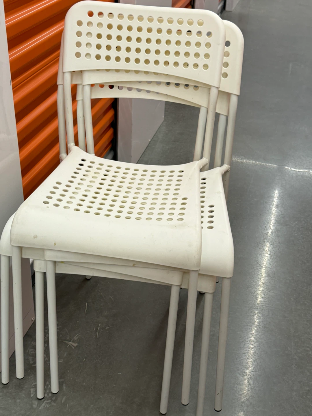IKEA White Stacking Chairs (Set of 4)