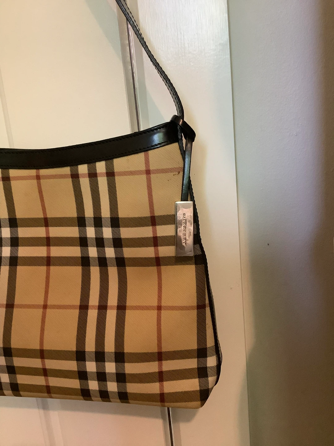 Vintage Burberry Haymarket Check Shoulder Bag - photo 3
