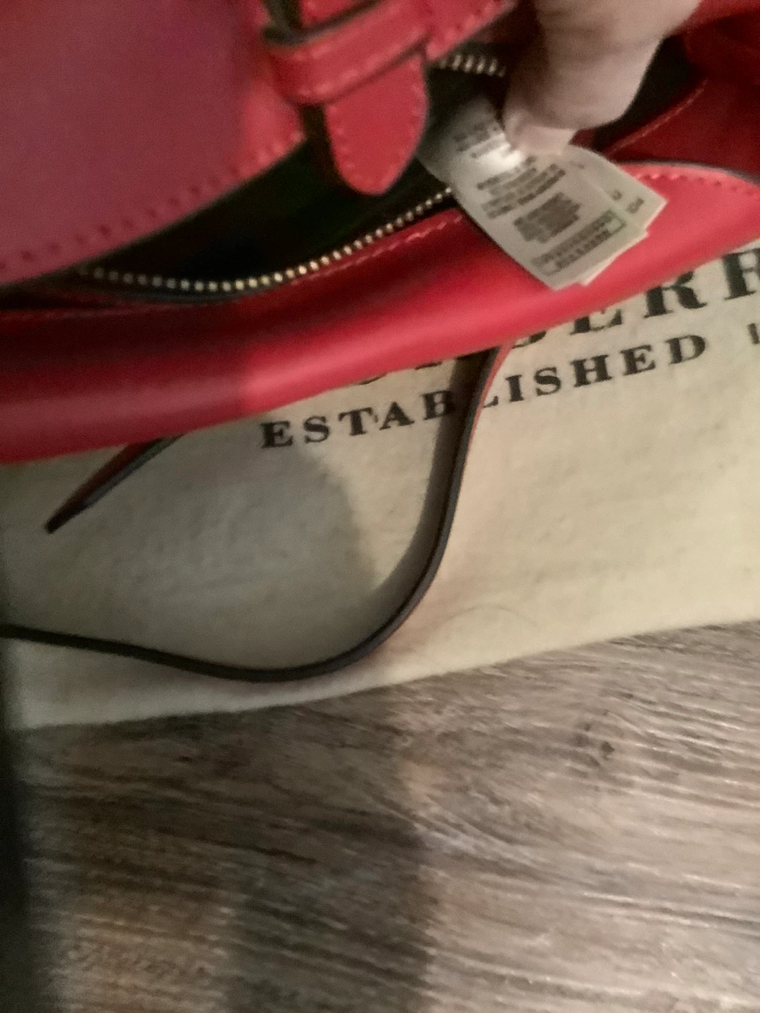 Pre loved Burberry Haymarket Check Leather Crossbody Bag Red - photo 5