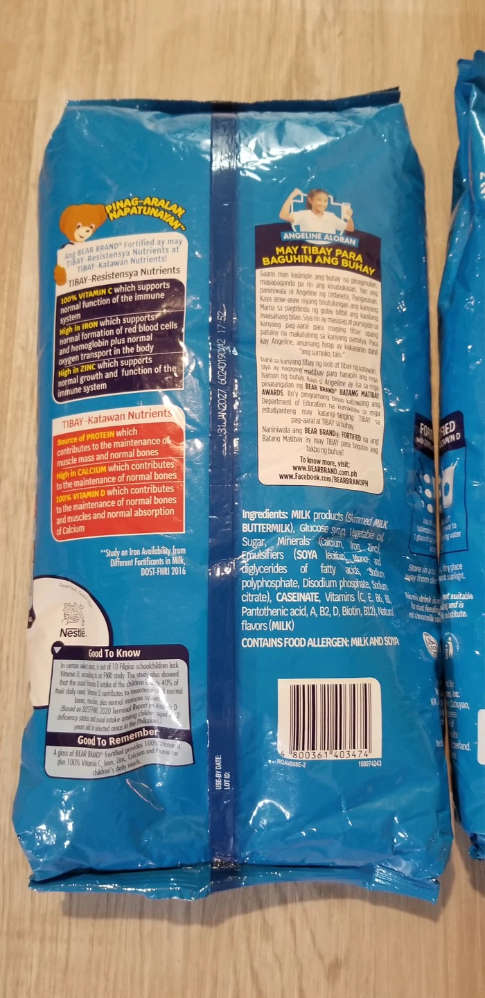 Nestle Bear Brand Fortified Powdered Milk Drink 2kg (2 Bags) - photo 3